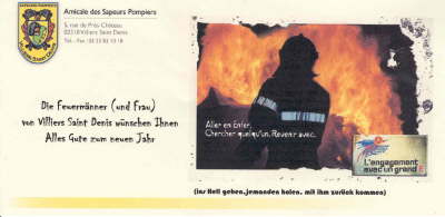 Amicale des Sapeurs Pompiers Villiers Saint Denis, Frankreich_Karte Neujahr